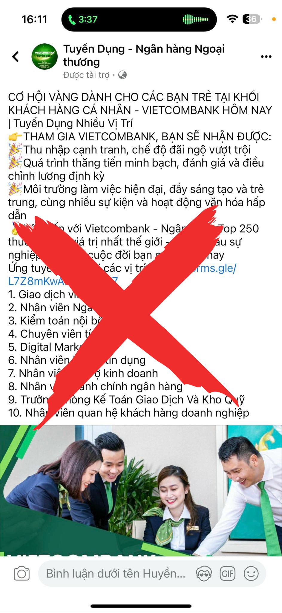 Vietcombank cảnh báo giả mạo - Ảnh 2