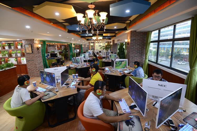 Một qu&aacute;n cafe Internet ở Bắc Kinh (Trung Quốc).