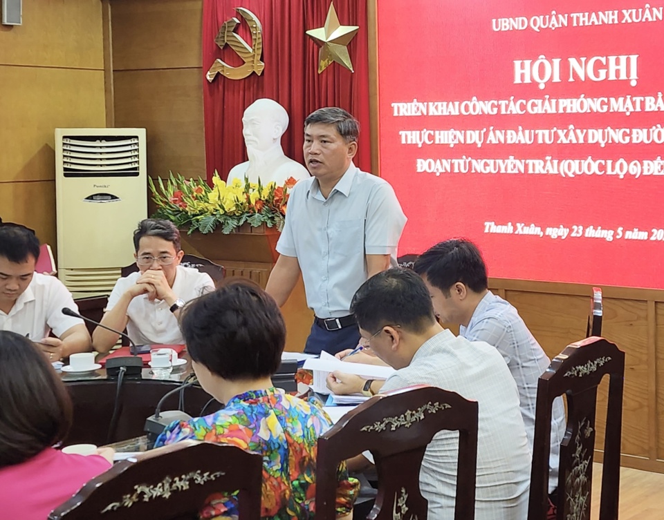 Quận Thanh Xuân triển khai giải phóng mặt bằng dự án đường Vành đai 2,5 - Ảnh 1