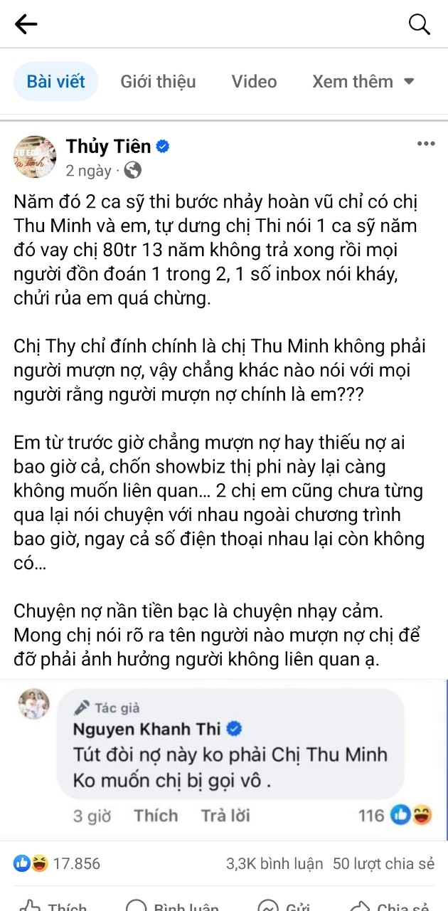 Thủy Ti&ecirc;n bức x&uacute;c trước th&ocirc;ng tin bị "tố" vay tiền 13 năm chưa trả. Ảnh: M.M