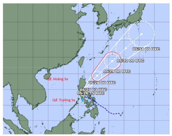 Đường đi của cơn b&atilde;o Ewiniar tr&ecirc;n khu vực T&acirc;y Bắc Th&aacute;i B&igrave;nh Dương.