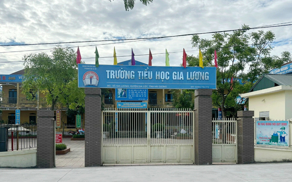 Trường Tiểu học Gia Lương, huyện Gia Lộc, tỉnh Hải Dương - nơi xảy ra sự việc (Ảnh: HA)