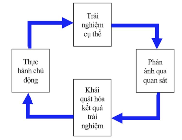 Quy tr&igrave;nh thực hiện m&ocirc; h&igrave;nh học tập trải nghiệm của David Kolb.