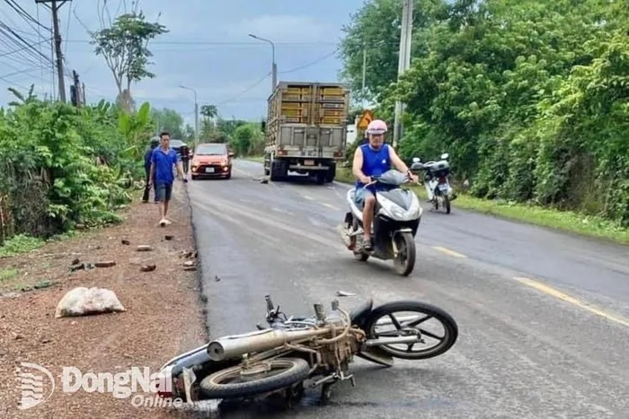 Hiện trường vụ tai nạn. Ảnh: B&aacute;o Đồng Nai