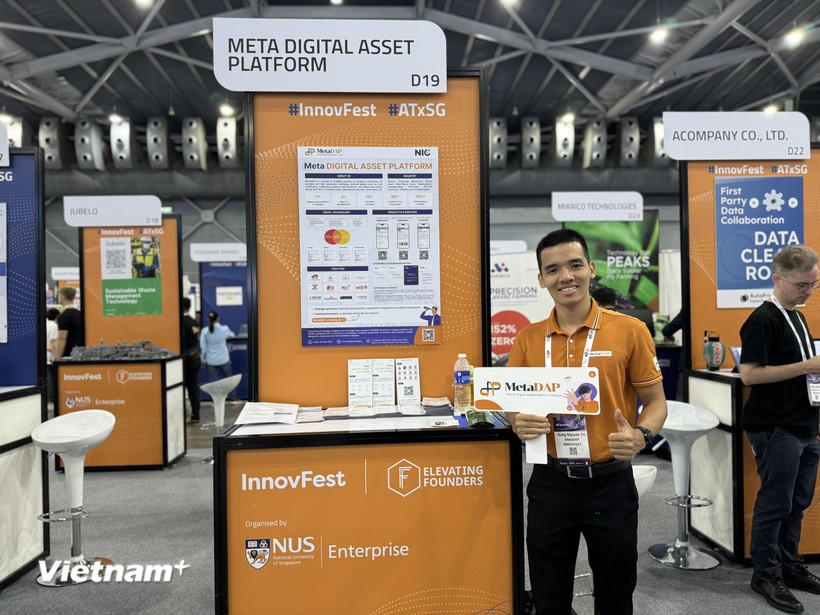 Đại diện sartup của Việt Nam l&agrave; AirCity, Foodmap v&agrave; Meta đến với sự kiện DAPInnovFest x Asia 2024. (Ảnh: Vietnam+)