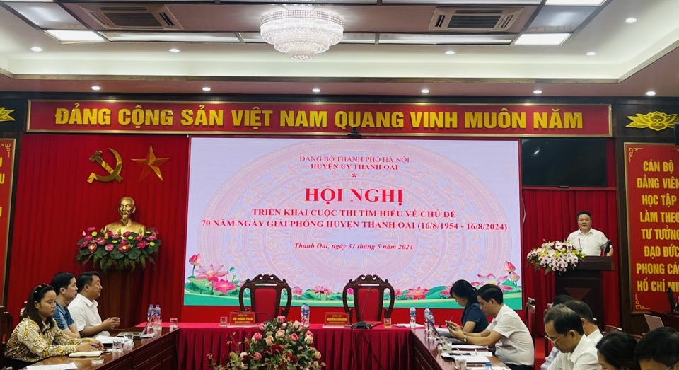 Huyện Thanh Oai tổ chức ph&aacute;t động cuộc thi t&igrave;m hiểu 70 năm Ng&agrave;y giải ph&oacute;ng huyện.