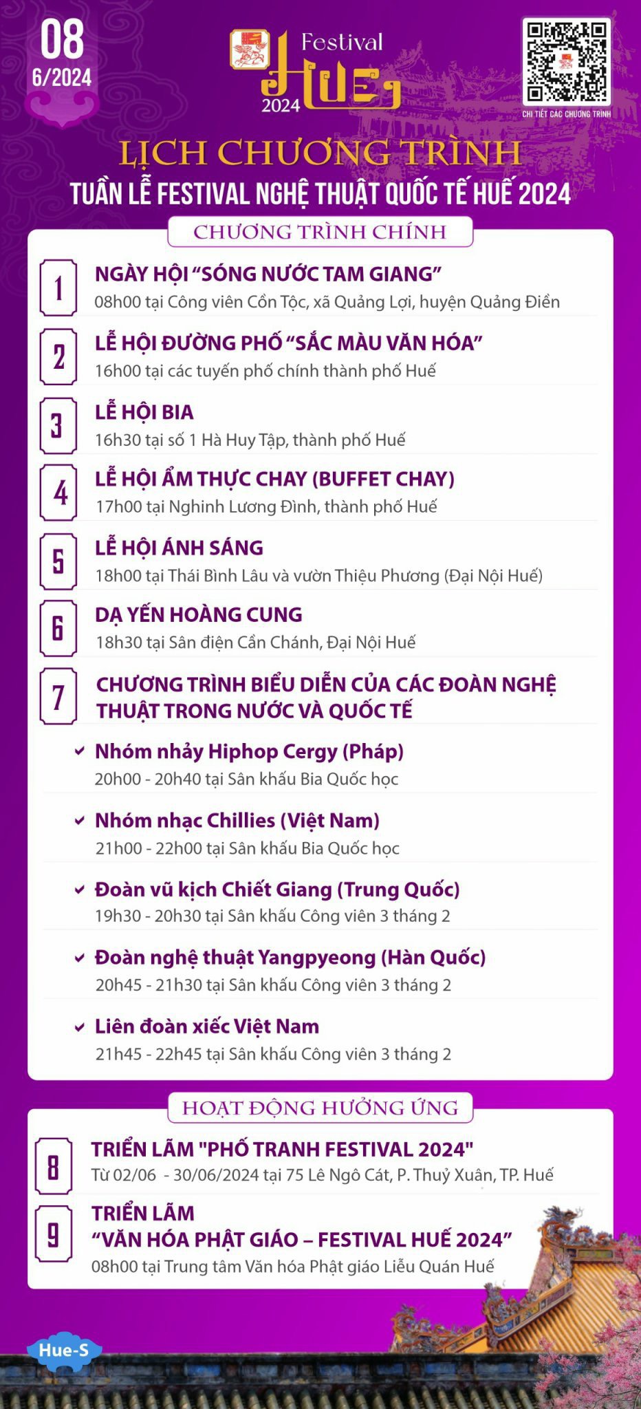 Lịch các chương trình Tuần lễ Festival nghệ thuật Quốc tế Huế 2024 ngày 8/6 - Ảnh 1