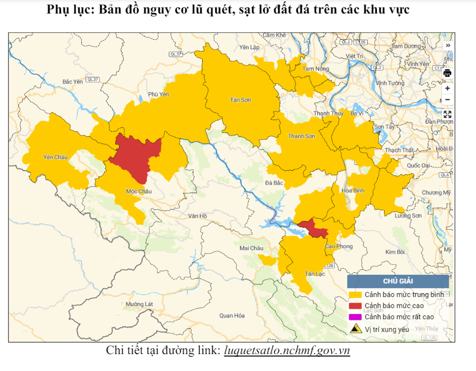 Bắc Bộ mưa lớn, cảnh báo sạt lở đất tại Hòa Bình, Sơn La, Phú Thọ - Ảnh 1
