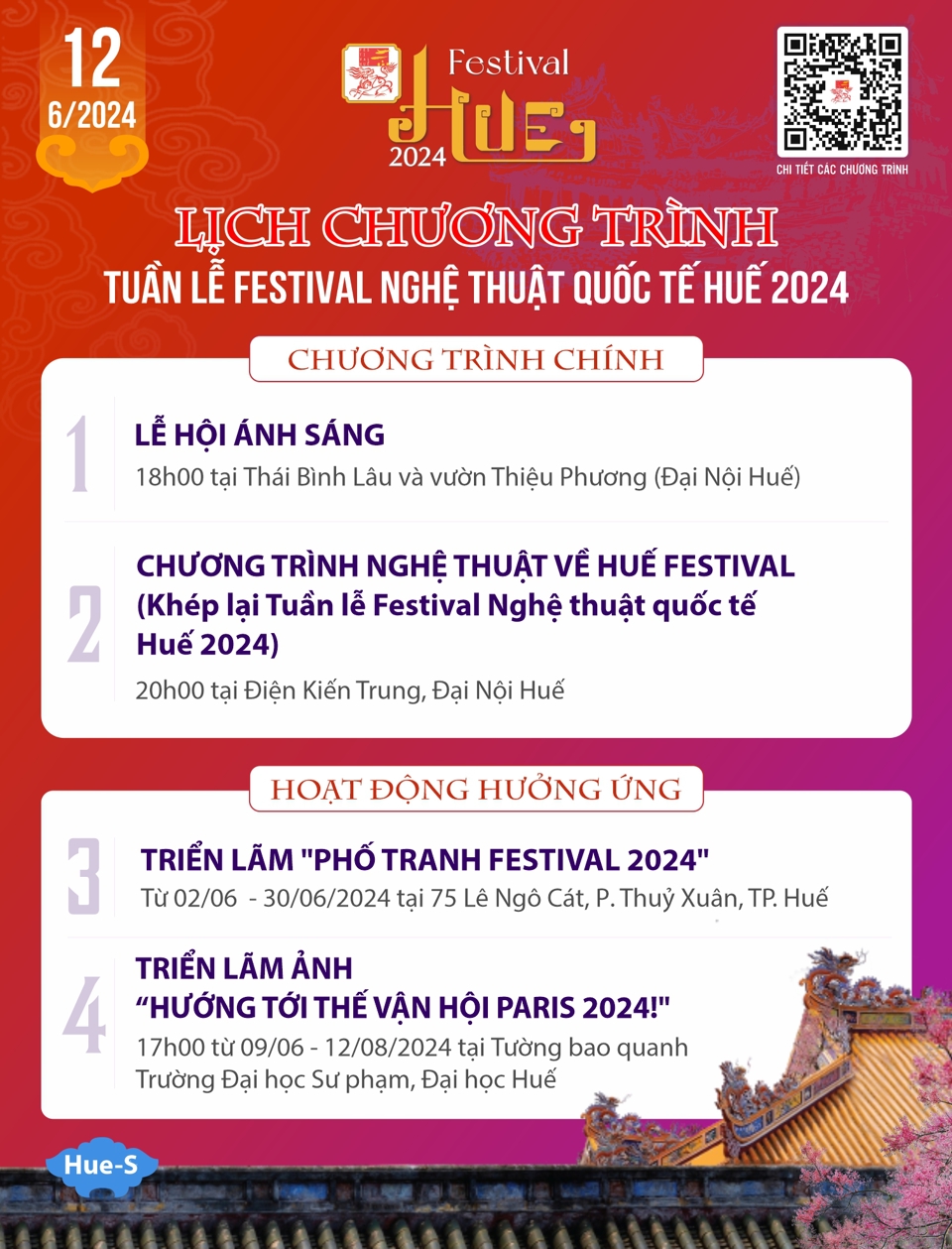 Lịch các chương trình Tuần lễ Festival nghệ thuật Quốc tế Huế 2024 ngày 12/6 - Ảnh 1