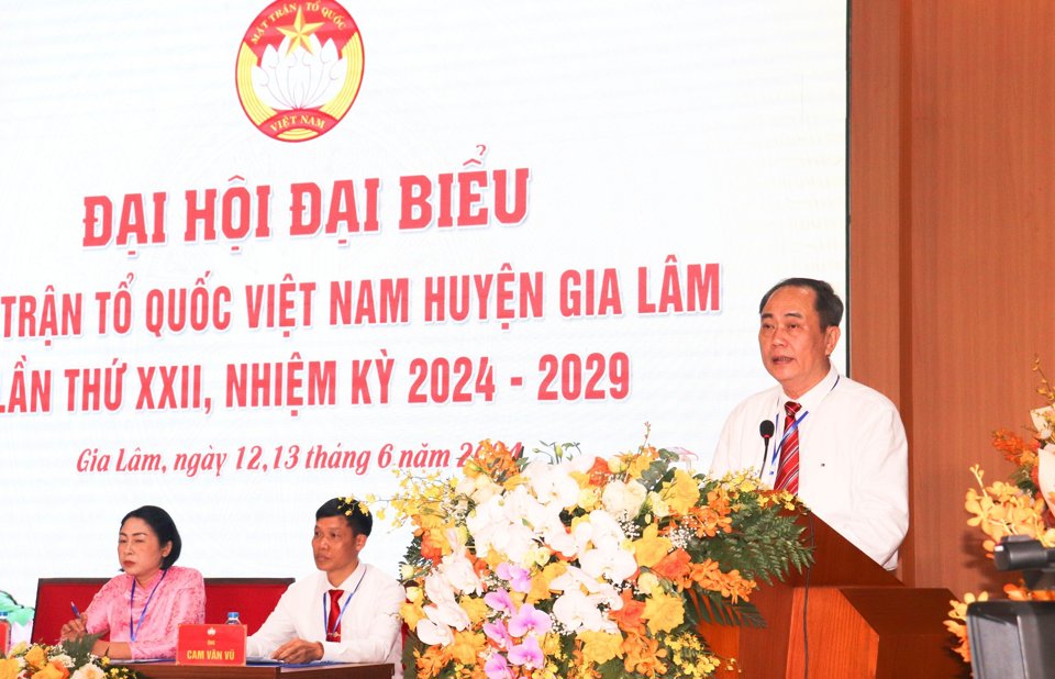&Ocirc;ng Đinh Tất Thắng t&aacute;i đắc cử Chủ tịch Ủy ban MTTQ Việt Nam huyện Gia L&acirc;m nhiệm kỳ 2024-2029.