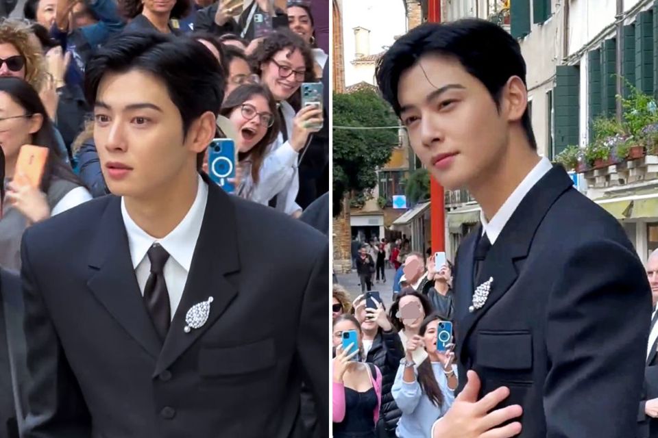 Cha Eun Woo tham dự tiệc tối của Chaumet ở &Yacute;. Ảnh: Instagram