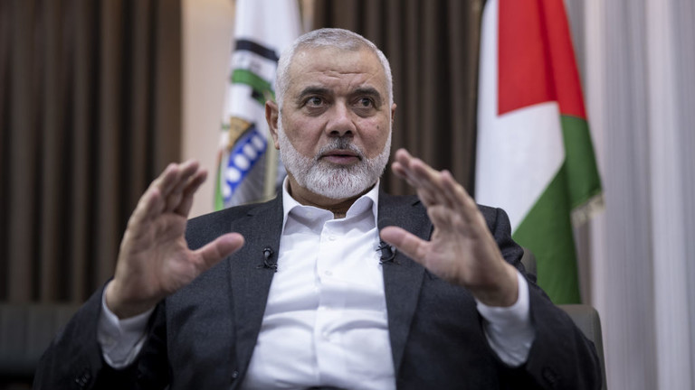 Thủ lĩnh Hamas Ismail Haniyeh trả lời phỏng vấn hồi đầu năm tại Istabul. Ảnh: Getty&nbsp;