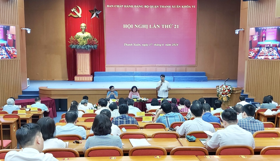 Ban Chấp h&agrave;nh Đảng bộ quận Thanh Xu&acirc;n kh&oacute;a VI tổ chức Hội nghị lần thứ 21