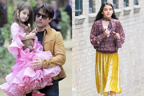 Suri Cruise xa rời v&ograve;ng tay của bố từ nhỏ. Ảnh: Daily Mail