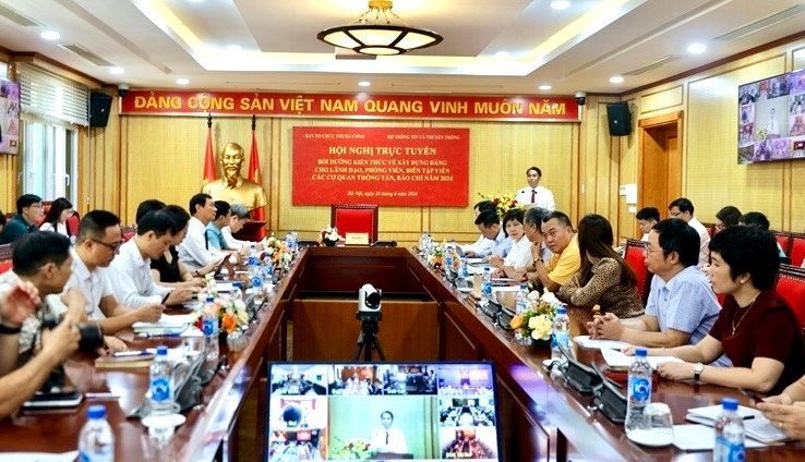 Quang cảnh hội nghị tại điểm cầu Ban Tổ chức T.Ư