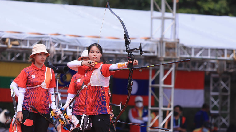 Bắn cung Việt Nam ra qu&acirc;n tại Olympic Paris 2024. Ảnh: Ngọc T&uacute;.