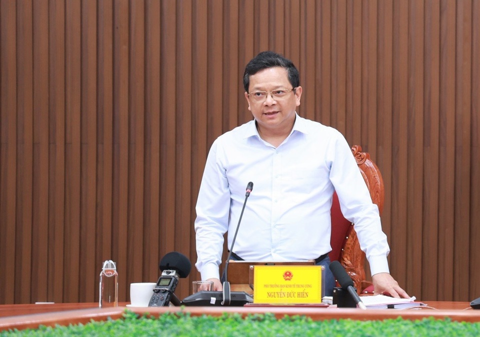Ph&oacute; Trưởng ban Kinh tế Trung ương Nguyễn Đức Hiển kết luận buổi l&agrave;m việc.