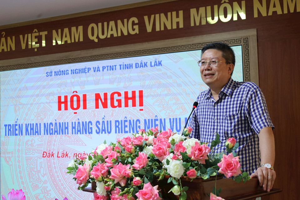 &Ocirc;ng L&ecirc; Thanh H&ograve;a, Ph&oacute; Cục trưởng Cục chế biến v&agrave; ph&aacute;t triển thị trường, Bộ NN&amp;PTNT ph&aacute;t biểu tại hội nghị