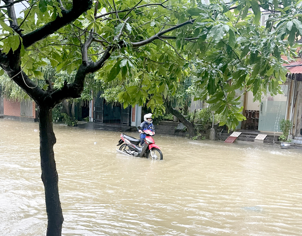 Ngập &uacute;ng cục bộ tại đường L&yacute; Tự Trọng (th&agrave;nh phố H&agrave; Giang) l&agrave;m ảnh hưởng đến việc đi lại của nh&acirc;n d&acirc;n.