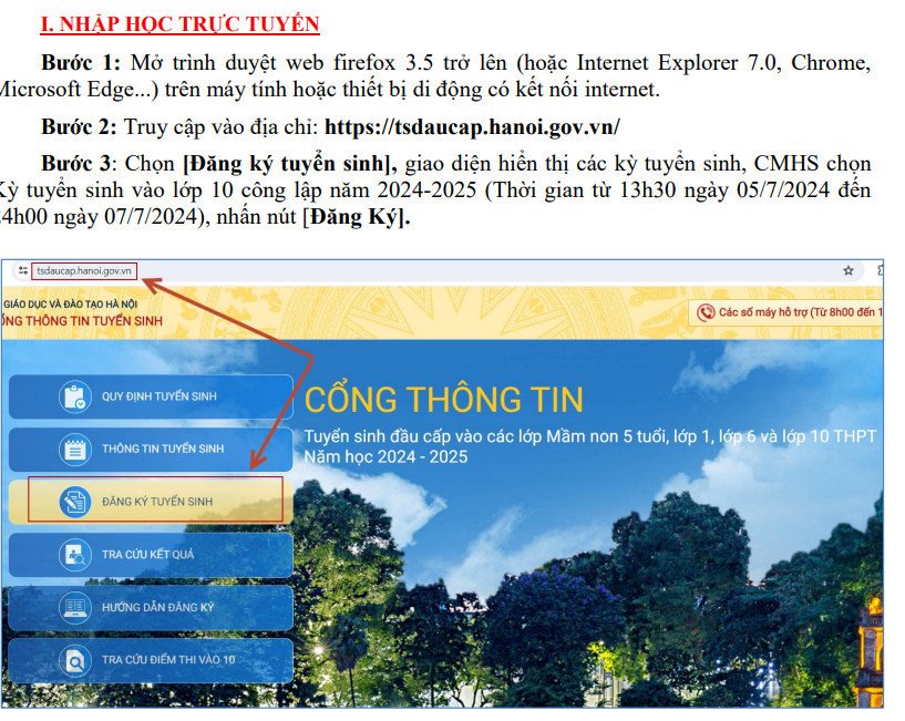 Sở GD&ĐT Hà Nội hướng dẫn quy trình nhập học lớp 10 - Ảnh 1