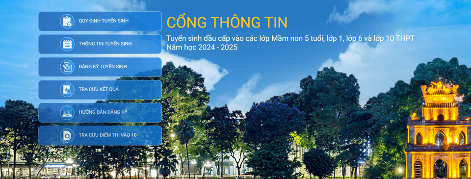 Phụ huynh học sinh truy cập trang tuyển sinh đầu cấp và làm theo hướng dẫn