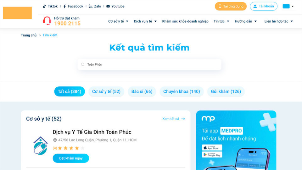 C&ocirc;ng ty TNHH Y tế To&agrave;n Ph&uacute;c cung cấp dịch vụ tr&ecirc;n Medpro.vn.&nbsp;Ảnh:&nbsp;Sở Y tế TP Hồ Ch&iacute; Minh