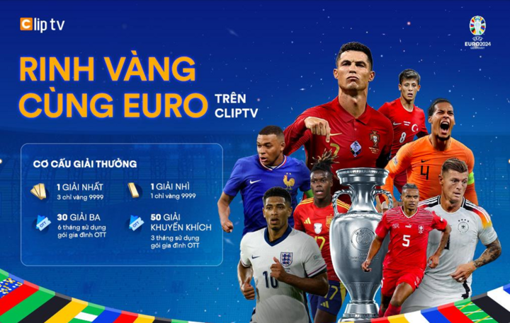 Nhận thưởng liền tay, rinh vàng cùng Euro trên ClipTV