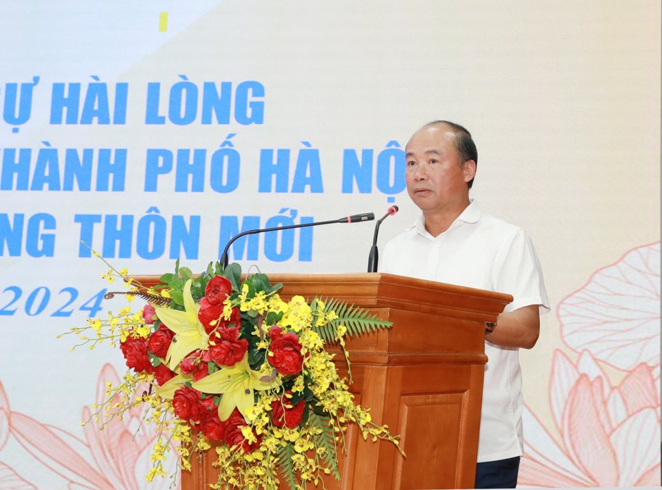 Ph&oacute; Gi&aacute;m đốc Sở NN&amp;PTNT H&agrave; Nội Nguyễn Đ&igrave;nh Hoa th&ocirc;ng tin về nội dung TP H&agrave; Nội ho&agrave;n th&agrave;nh nhiệm vụ x&acirc;y dựng n&ocirc;ng th&ocirc;n mới năm 2024