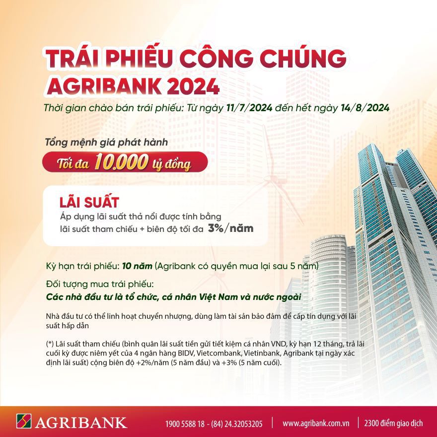 Agribank phát hành 10.000 tỷ đồng trái phiếu ra công chúng năm 2024 - Ảnh 1