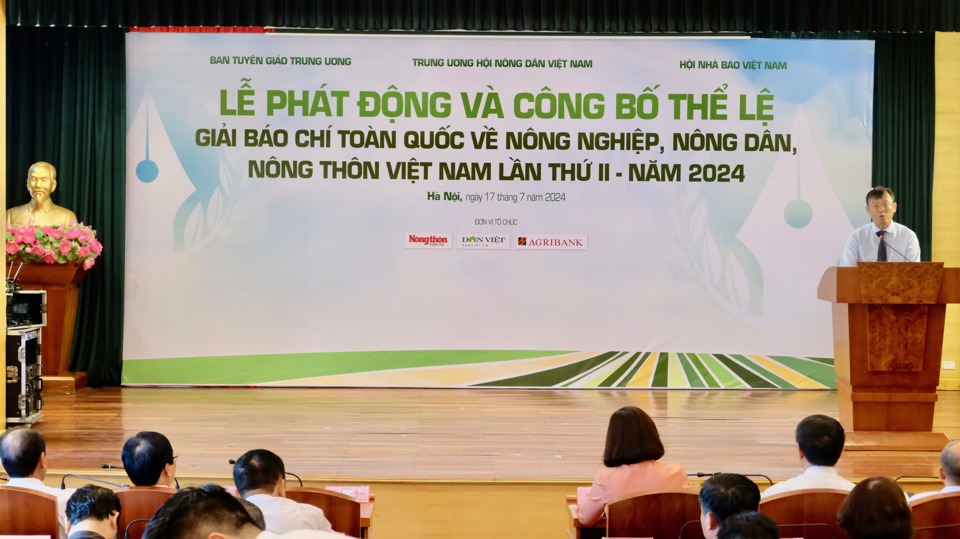 Lễ ph&aacute;t động Giải b&aacute;o ch&iacute; to&agrave;n quốc về n&ocirc;ng nghiệp, n&ocirc;ng d&acirc;n, n&ocirc;ng th&ocirc;n Việt Nam lần thứ II - năm 2024.