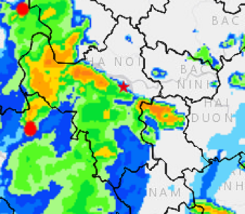 Cảnh báo mưa lớn cục bộ khu vực nội thành Hà Nội sáng 20/7