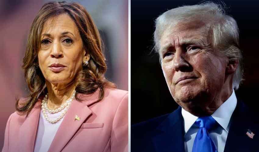 Ph&oacute; Tổng thống Kamala Harris v&agrave; cựu Tổng thống Donald Trump. Ảnh: Samaa.tv