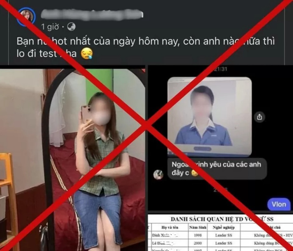 Th&ocirc;ng tin sai sự thật lan truyền tr&ecirc;n mạng x&atilde; hội Facebook về "nữ c&ocirc;ng nh&acirc;n l&acirc;y nhiễm HIV cho nhiều người". Ảnh: CQCA.&nbsp;