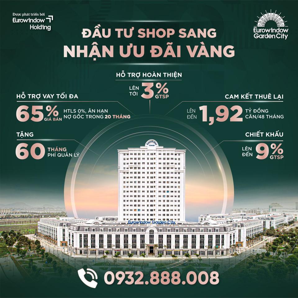 Sở hữu shop thương mại nhận ngay gần 2 tỷ lợi nhuận tại Eurowindow Garden City - Ảnh 1