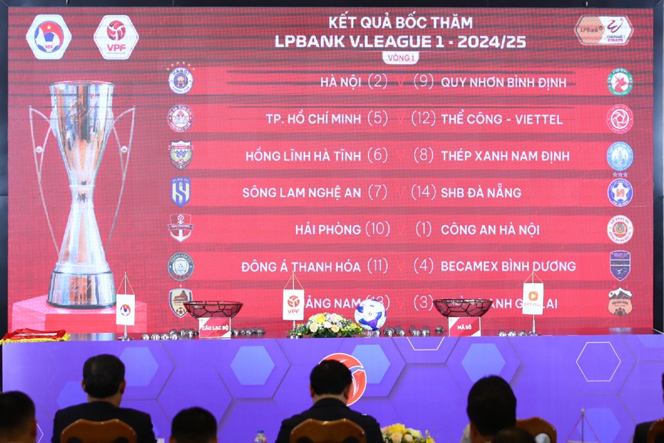 Kết quả bốc thăm v&ograve;ng 1 V-League 2024/2025.