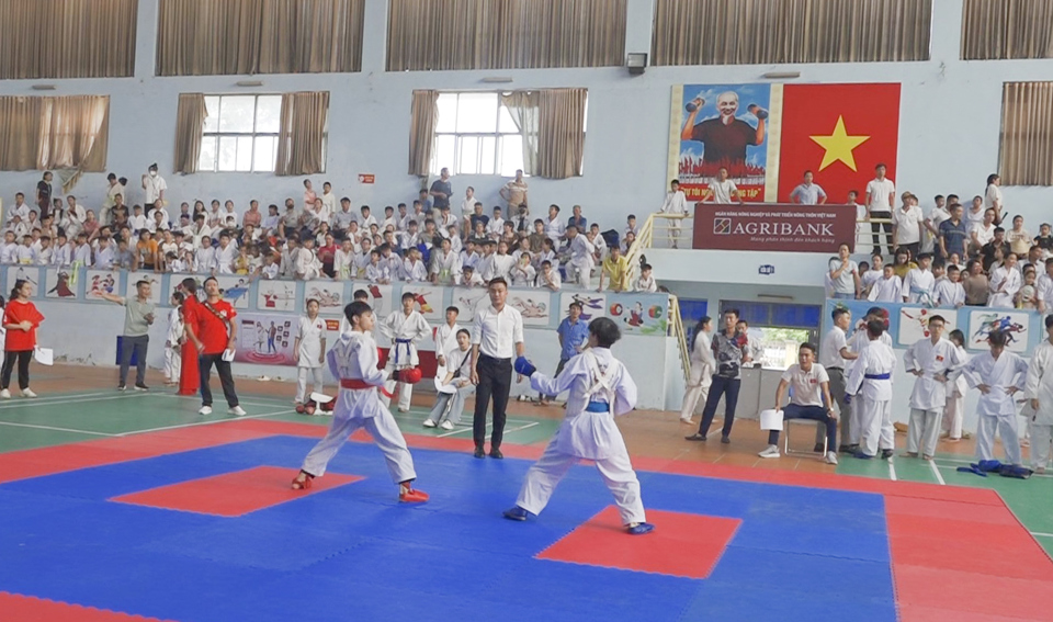 Hơn&nbsp;300 vận động vi&ecirc;n tranh t&agrave;i tại Giải v&ocirc; địch c&uacute;p c&aacute;c CLB karate Ba V&igrave; năm 2024.