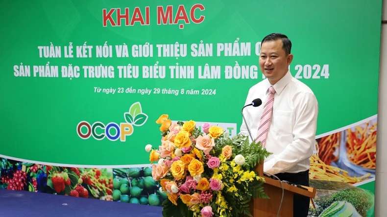 &Ocirc;ng Nguyễn Ph&uacute; Lữ, Gi&aacute;m đốc Trung t&acirc;m X&uacute;c tiến Thương mại v&agrave; Đầu tư TP Hồ Ch&iacute; Minh ph&aacute;t biểu tại lễ khai mạc