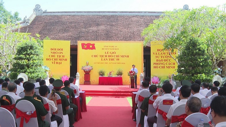 &nbsp;Ng&agrave;y 24/8 (nhằm ng&agrave;y 21/7 năm Gi&aacute;p Th&igrave;n), với tấm l&ograve;ng th&agrave;nh k&iacute;nh v&agrave; biết ơn v&ocirc; hạn đối với c&ocirc;ng lao to lớn của Chủ tịch Hồ Ch&iacute; Minh mu&ocirc;n v&agrave;n k&iacute;nh y&ecirc;u, tại Khu di t&iacute;ch Quốc gia đặc biệt Kim Li&ecirc;n, tỉnh Nghệ An v&agrave; huyện Nam Đ&agrave;n trang trọng tổ chức lễ giỗ&nbsp;Chủ tịch Hồ Ch&iacute; Minh lần thứ 55 (1969 &ndash; 2024).