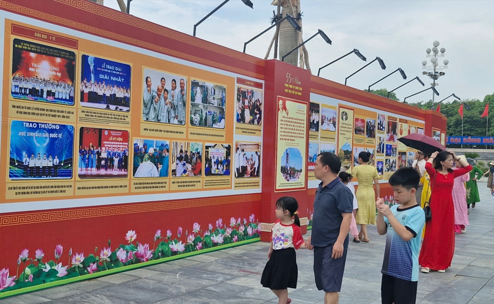 Trưng b&agrave;y chuy&ecirc;n đề &ldquo;Nghệ An - 55 năm thực hiện Di ch&uacute;c của chủ tịch Hồ Ch&iacute; Minh&rdquo; l&agrave; hoạt động c&oacute; &yacute; nghĩa thiết thực, khẳng định gi&aacute; trị to lớn của bản Di ch&uacute;c, t&igrave;nh cảm, sự quan t&acirc;m của Chủ tịch Hồ Ch&iacute; Minh đối với qu&ecirc; hương Nghệ An