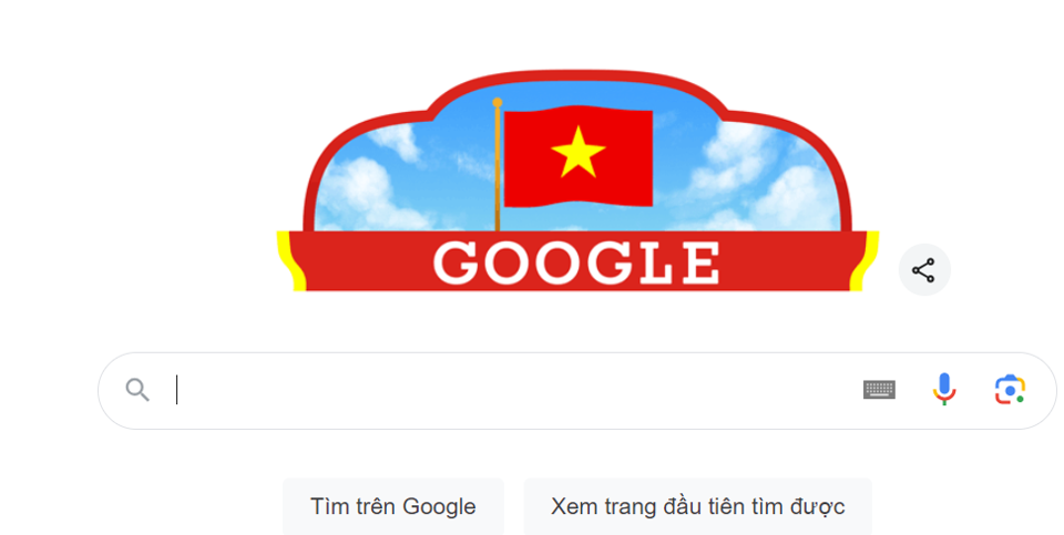 Google Doodle, biểu tượng đặc biệt thay thế cho biểu tượng cố định tr&ecirc;n trang chủ Google h&ocirc;m nay tr&ecirc;n to&agrave;n thế giới l&agrave; l&aacute; cờ Việt Nam. Nh&acirc;n dịp kỷ niệm 79 năm Quốc kh&aacute;nh nước Cộng h&ograve;a x&atilde; hội chủ nghĩa Việt Nam (2/9/1945-2/9/2024), s&aacute;ng nay khi truy cập v&agrave;o trang chủ của Google, người d&ugrave;ng thấy ph&iacute;a tr&ecirc;n thanh t&igrave;m kiếm xuất hiện h&igrave;nh ảnh l&aacute; cờ đỏ sao v&agrave;ng - Quốc kỳ Việt Nam đang tung bay giữa bầu trời xanh.Google Doodle l&agrave; những h&igrave;nh ảnh kh&aacute;c nhau của logo Google với những biểu tượng, h&igrave;nh ảnh thay thế tạm thời biểu tượng tr&ecirc;n trang chủ của Google nhằm ch&agrave;o mừng c&aacute;c ng&agrave;y lễ, c&aacute;c sự kiện lớn... Google cũng giới thiệu về Ng&agrave;y Quốc kh&aacute;nh Việt Nam 2/9.&nbsp;