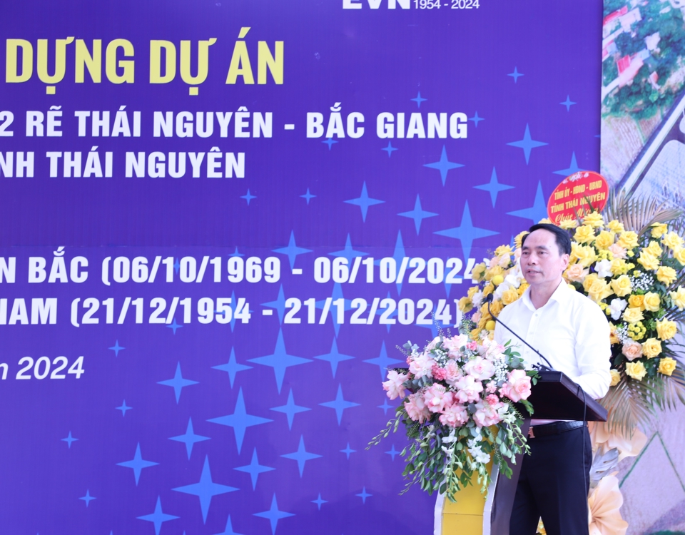 &Ocirc;ng Nguyễn S&ocirc;ng Thao - Gi&aacute;m đốc Ban Quản l&yacute; dự &aacute;n X&acirc;y dựng điện miền Bắc b&aacute;o c&aacute;o qu&aacute; tr&igrave;nh triển khai