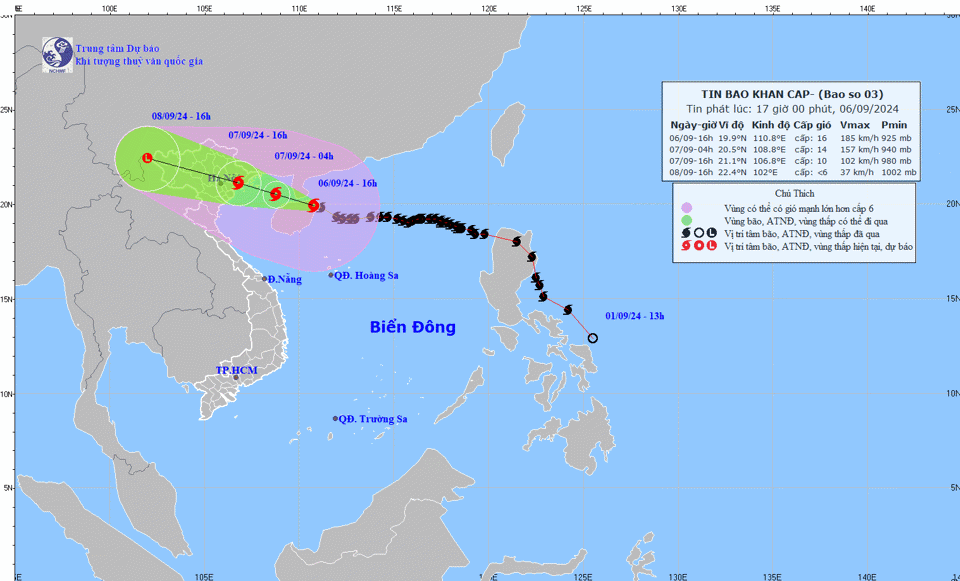 Siêu bão Yagi khiến đảo Bạch Long Vĩ gió giật cấp 8, cách Quảng Ninh 420km - Ảnh 1