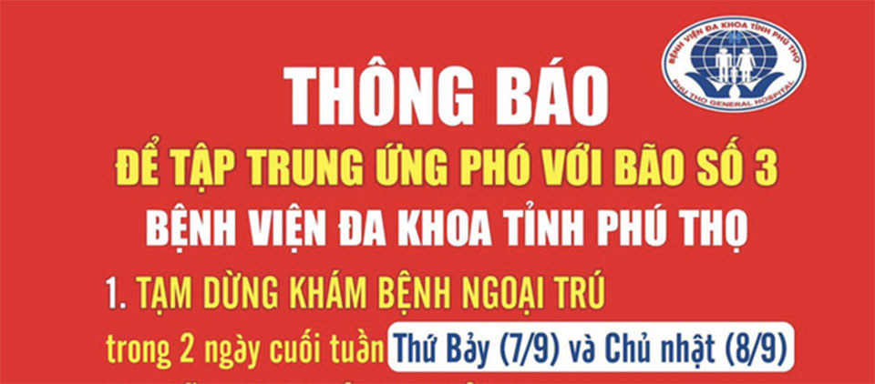 Bệnh viện th&ocirc;ng b&aacute;o tạm dừng kh&aacute;m bệnh ngoại tr&uacute;.