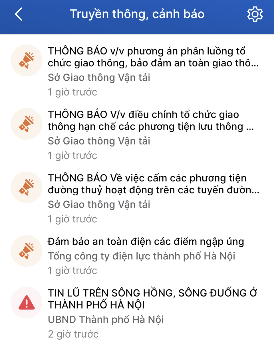 T&igrave;nh h&igrave;nh mưa lũ sau b&atilde;o Yagi được cập nhật tr&ecirc;n ứng dụng iHanoi