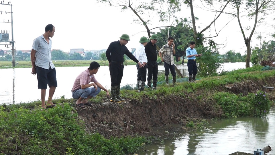 Điểm sạt lở, xung yếu k&ecirc;nh Y&ecirc;n Cốc tr&ecirc;n địa b&agrave;n x&atilde; Đỗ Động.&nbsp;