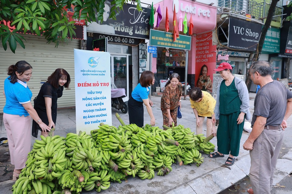 C&aacute;c cấp Hội phụ nữ quận Thanh Xu&acirc;n ph&aacute;t động phong tr&agrave;o kết nối ti&ecirc;u thụ n&ocirc;ng sản gi&uacute;p người d&acirc;n v&ugrave;ng ngập lụt