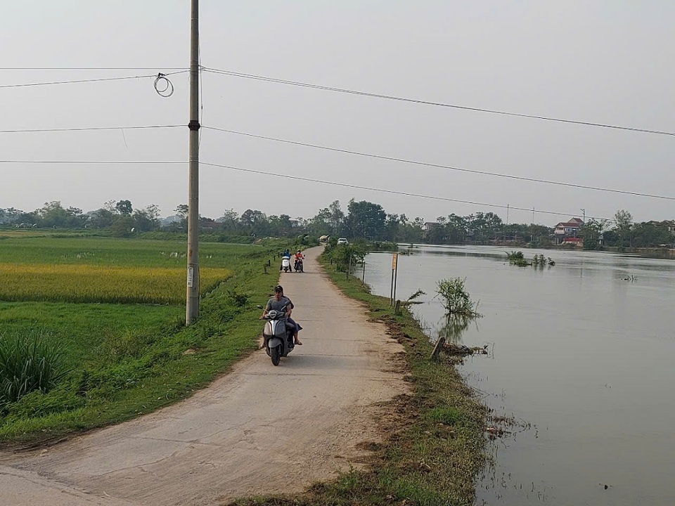 Hồn nhi&ecirc;n lưu th&ocirc;ng tr&ecirc;n đ&ecirc; Hữu B&ugrave;i, x&atilde; Mỹ Lương (ảnh chụp&nbsp; chiều 15/9)