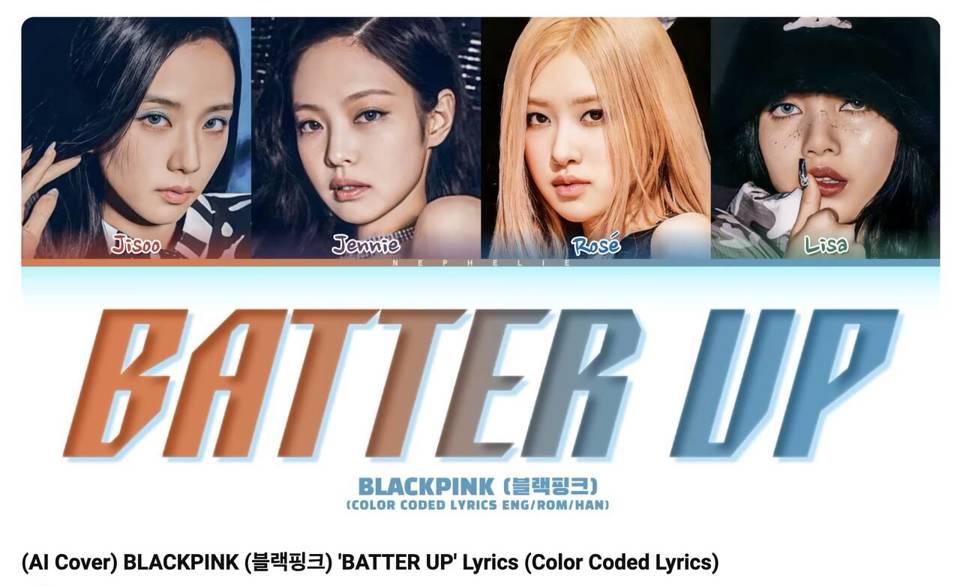 Một video cover AI ca kh&uacute;c &ldquo;Batter Up&rdquo; bằng giọng Blackpink đ&atilde; thu h&uacute;t 1,4 triệu lượt xem tr&ecirc;n YouTube. Ảnh: Một cảnh trong video Batter Up