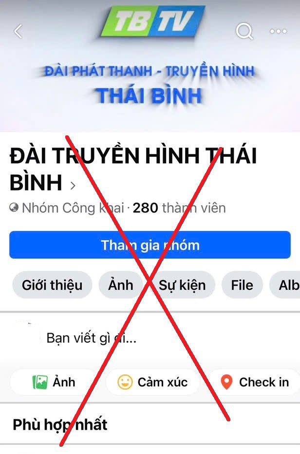 Nh&oacute;m giả mạo &ldquo;Đ&Agrave;I TRUYỀN H&Igrave;NH TH&Aacute;I B&Igrave;NH&rdquo; tr&ecirc;n mạng x&atilde; hội Facebook. Ảnh: CACC