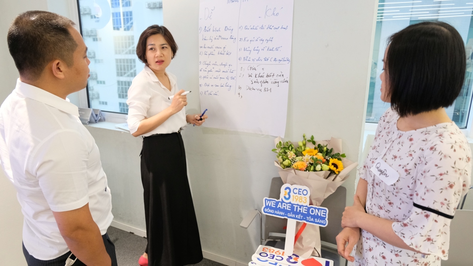 Học vi&ecirc;n đại diện cho c&aacute;c doanh nghiệp tham gia thảo luận nh&oacute;m tại CEO Talks.